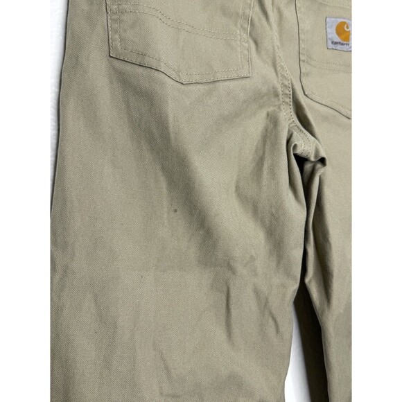 Carhartt Pants Boys Size 12 Tan Canvas Workwear Khaki Adjustable Distressed - Picture 13 of 16
